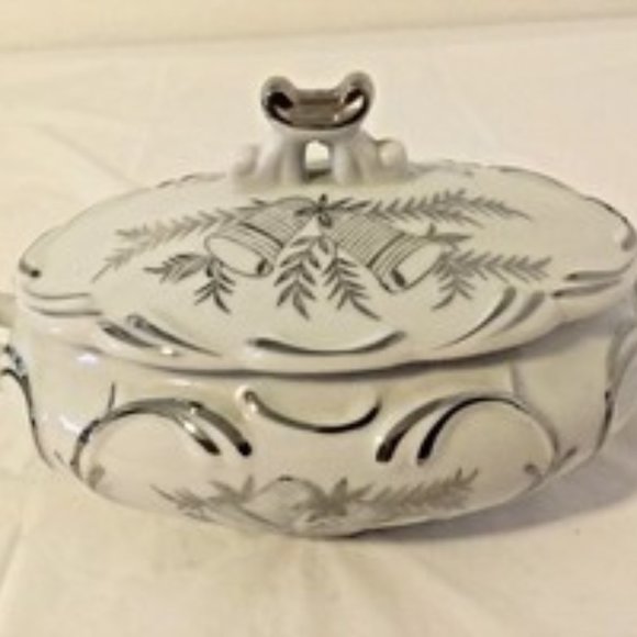 Norcrest Fine China FOR YOUR SILVER WEDDING ANNIVERSARY Bowl & Lid Made In Japan - Picture 1 of 8
